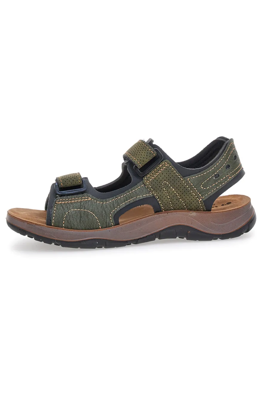 Sandali Verdi Con Strappi e Plantare In Pelle Inblu 08 To