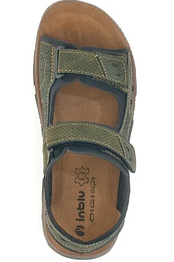 Sandali Verdi Con Strappi e Plantare In Pelle Inblu 08 To