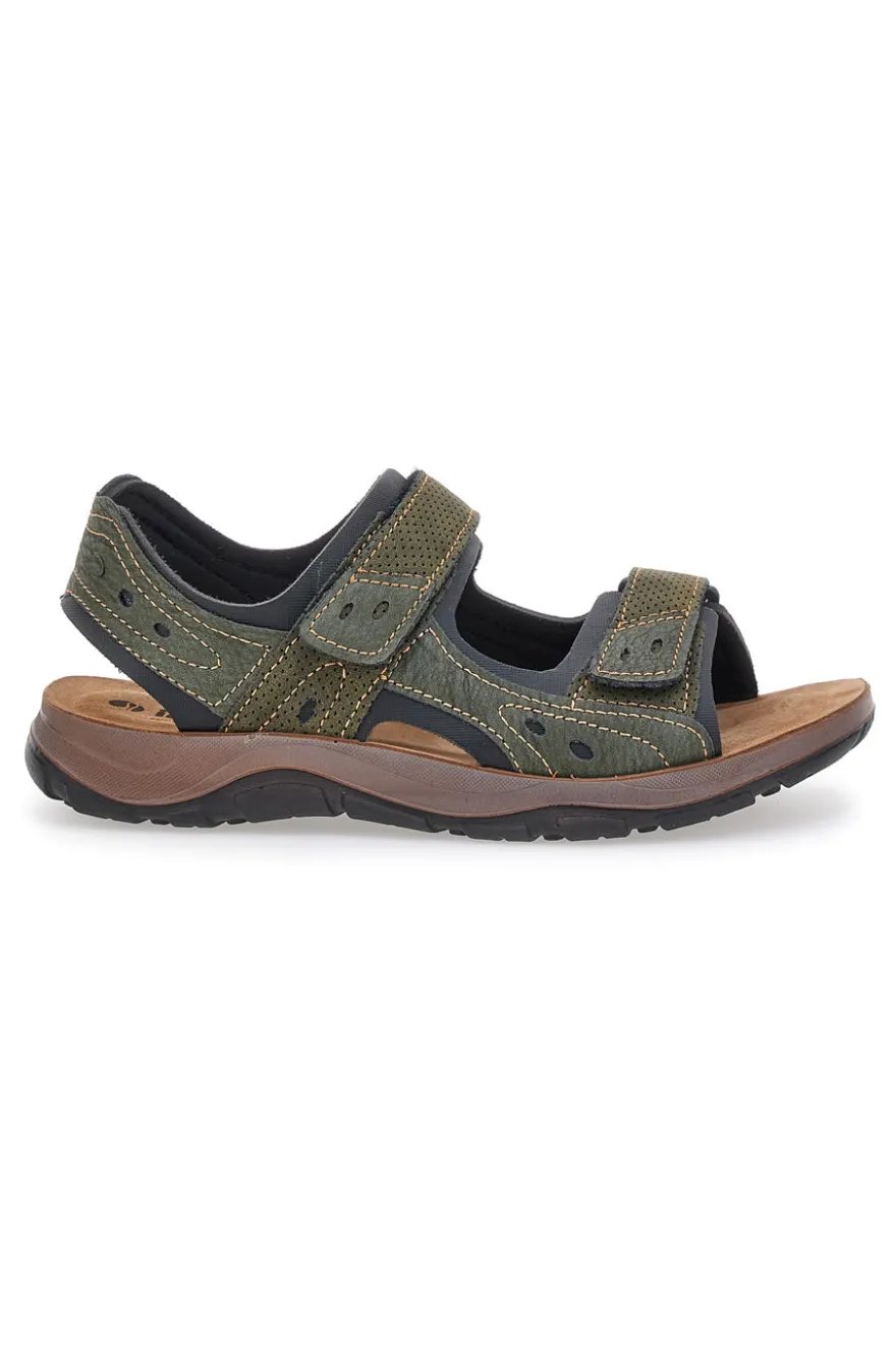 Sandali Verdi Con Strappi e Plantare In Pelle Inblu 08 To