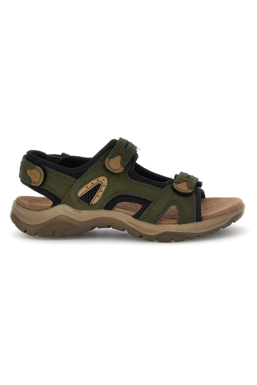 Sandali verdi in vera pelle con chiusura a strappo Fly dynamic FD07