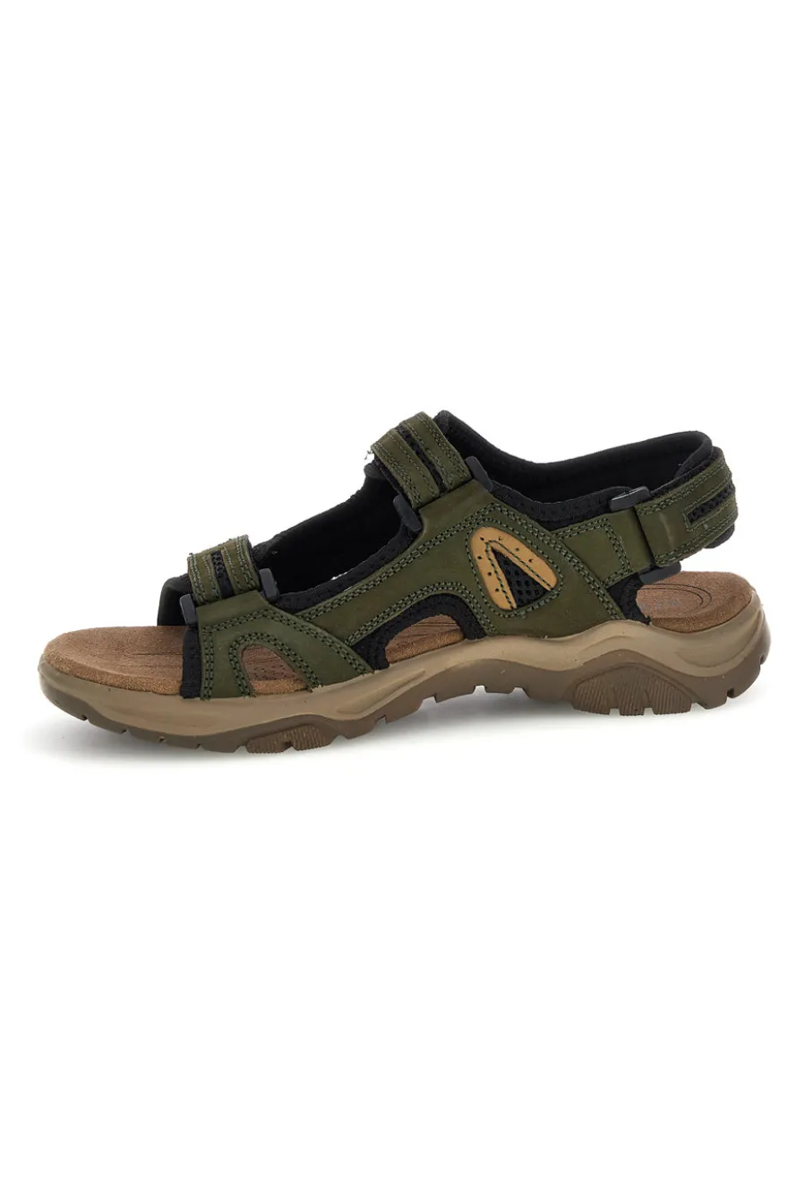 Sandali verdi in vera pelle con chiusura a strappo Fly dynamic FD07