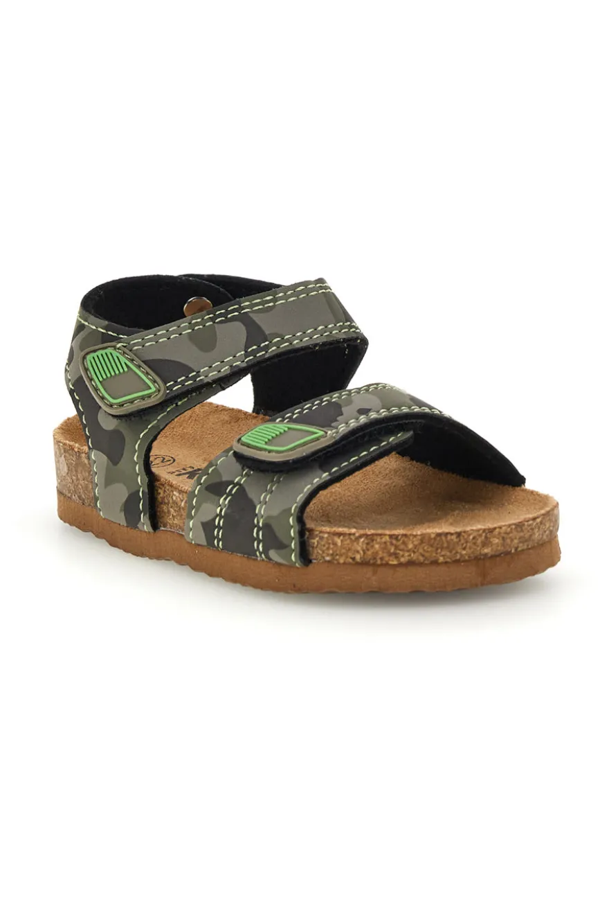 Sandali verdi mimetici con strappi Pitt kids 14512