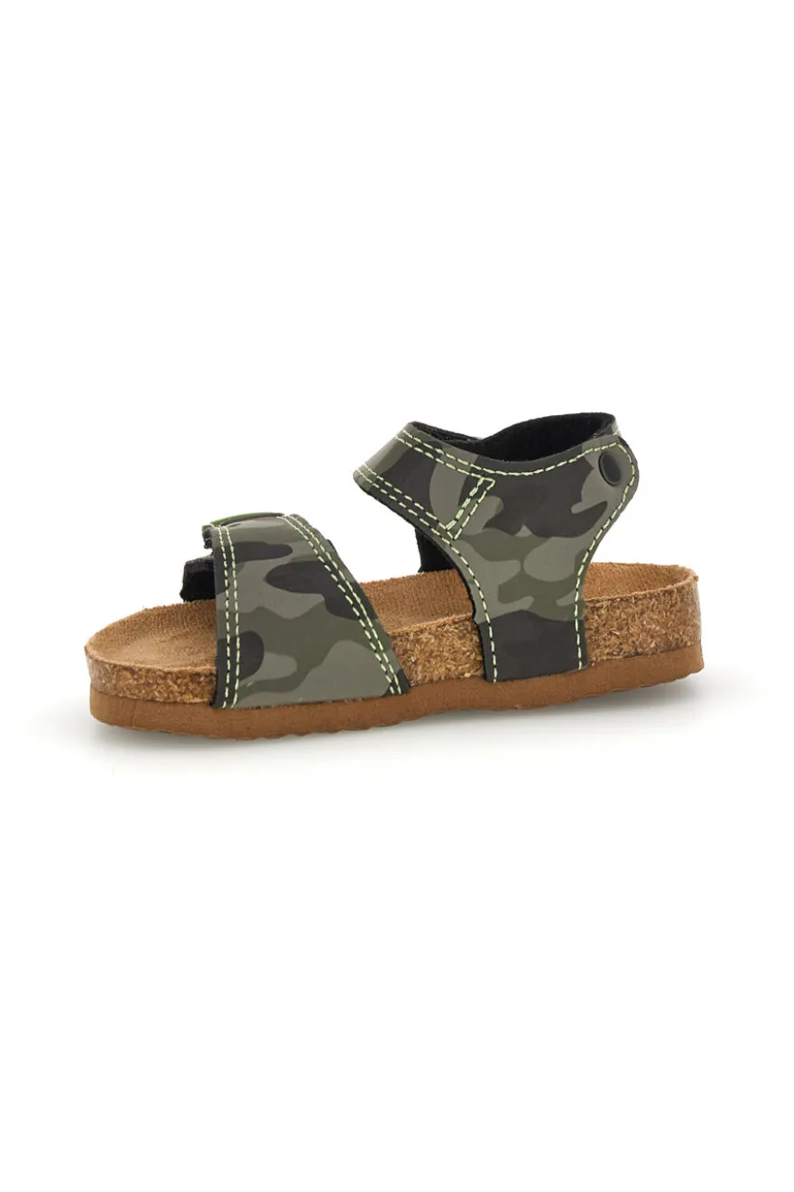 Sandali verdi mimetici con strappi Pitt kids 14512