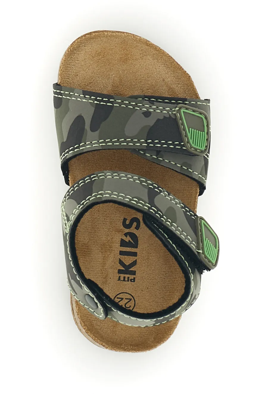 Sandali verdi mimetici con strappi Pitt kids 14512