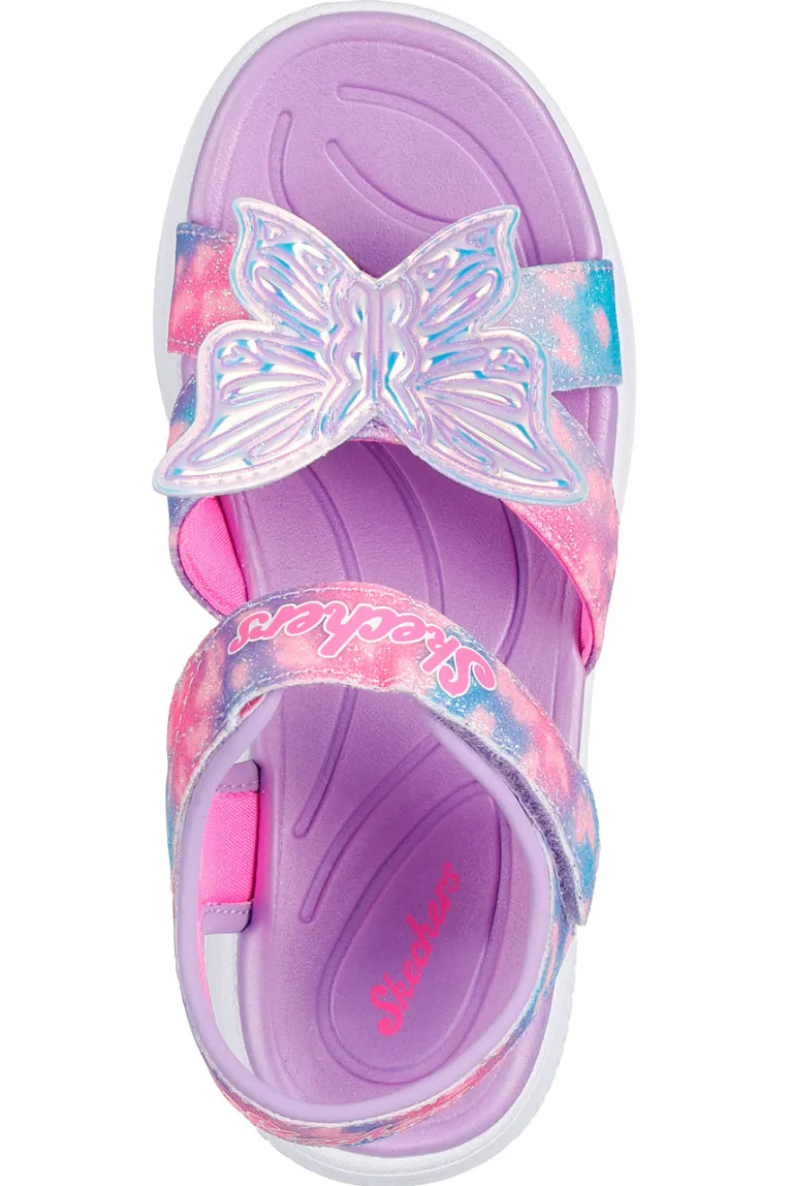 Sandali Viola con Farfalla sulla tomaia SKECHERS JUMPSTERS SANDAL - BUTTERFLY BRITES