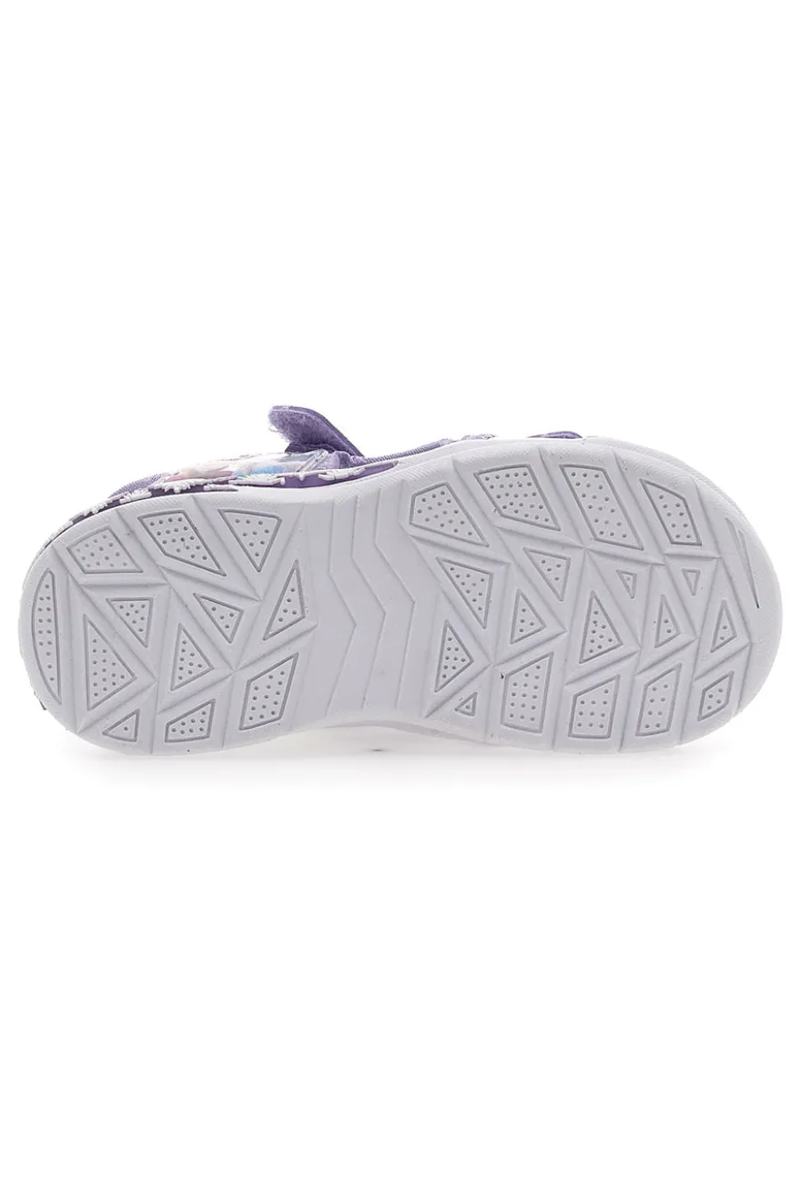 Sandali Viola Con Luci e Strappi in Velcro Frozen D11955M
