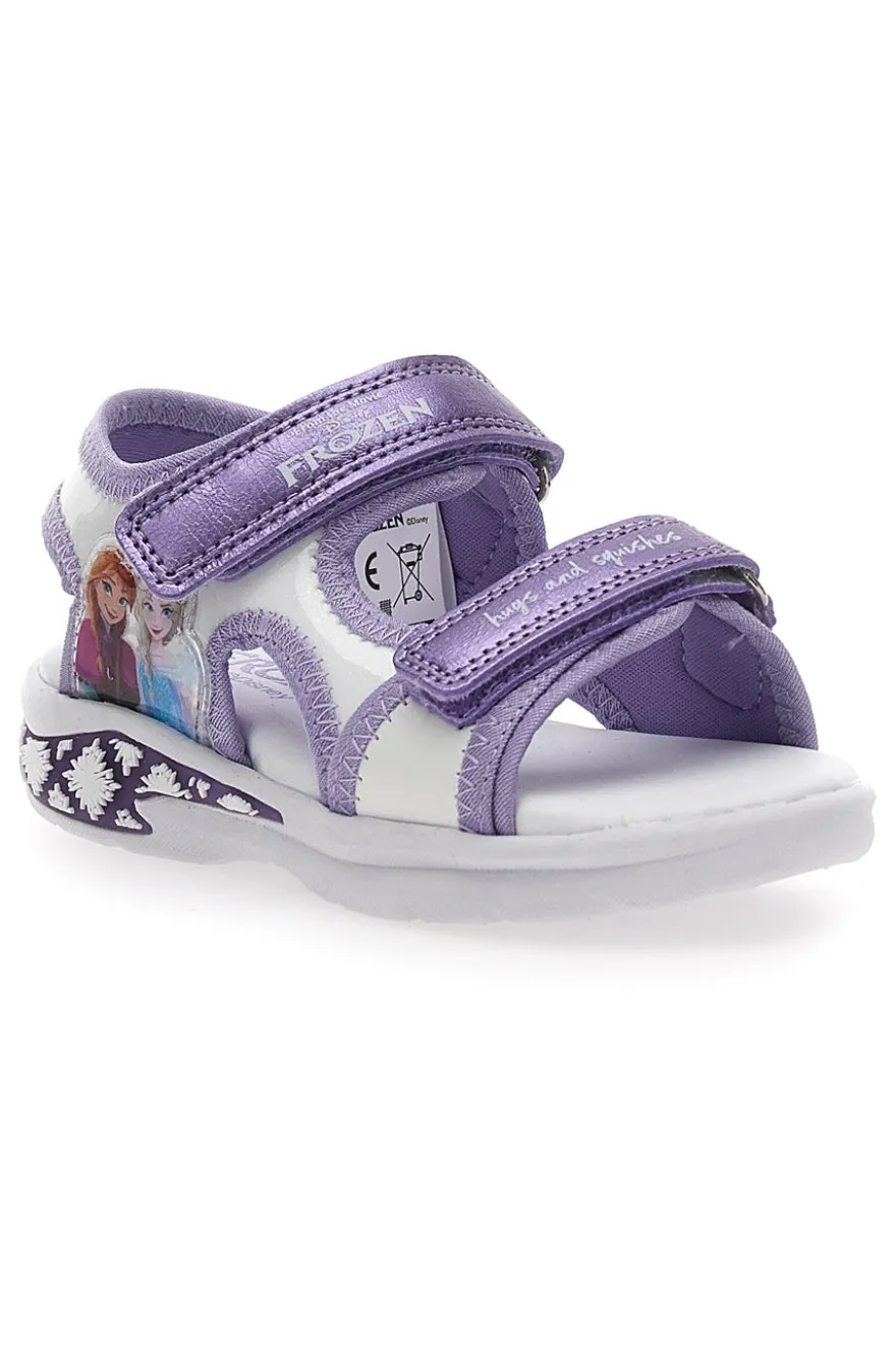 Sandali Viola Con Luci e Strappi in Velcro Frozen D11955M