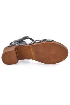 Sandali Zoccoli Neri Con Tacco 6 cm Pittarello Love 5759