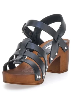 Sandali Zoccoli Neri Con Tacco 6 cm Pittarello Love 5759