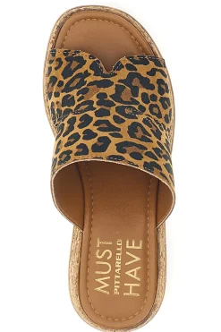 Sandalo animalier in pelle con zeppa Pittarello Must Have 11937