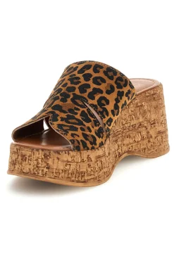 Sandalo animalier in pelle con zeppa Pittarello Must Have 11937