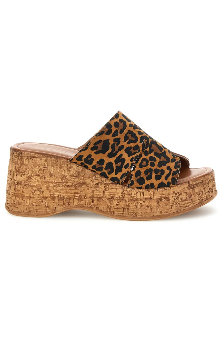 Sandalo animalier in pelle con zeppa Pittarello Must Have 11937
