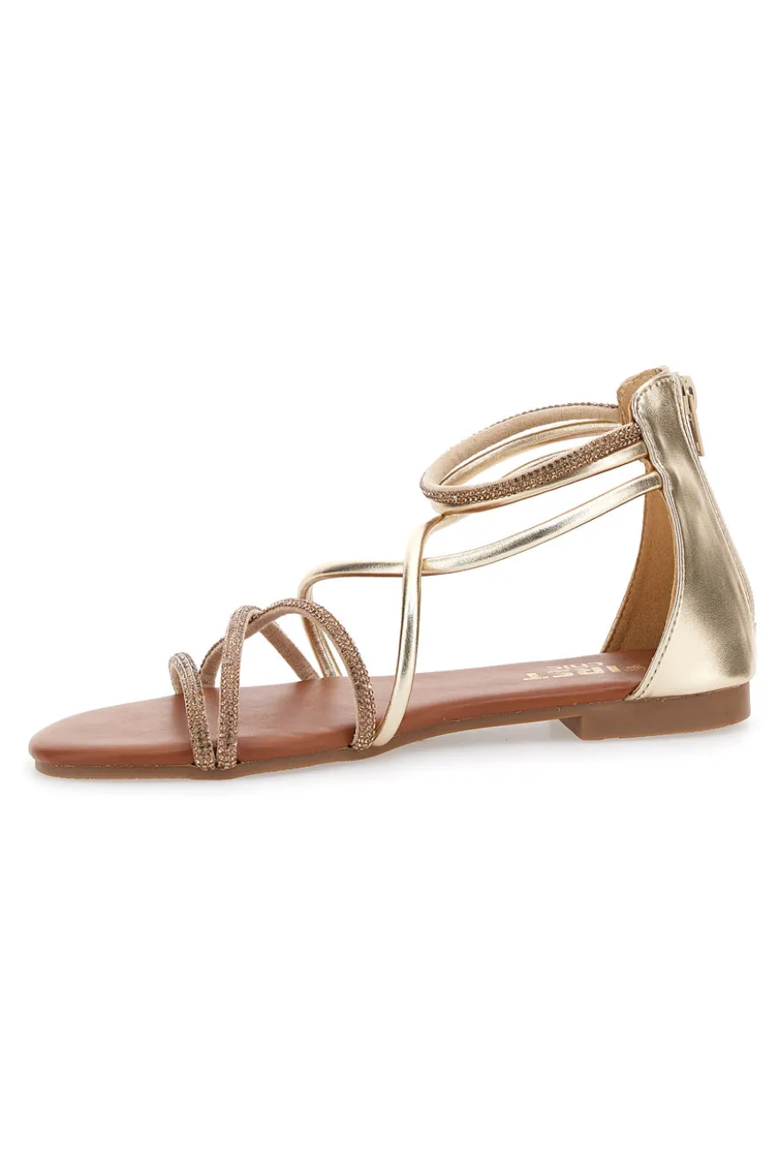 Sandalo basso dorato THE FIRST CHIC 5432