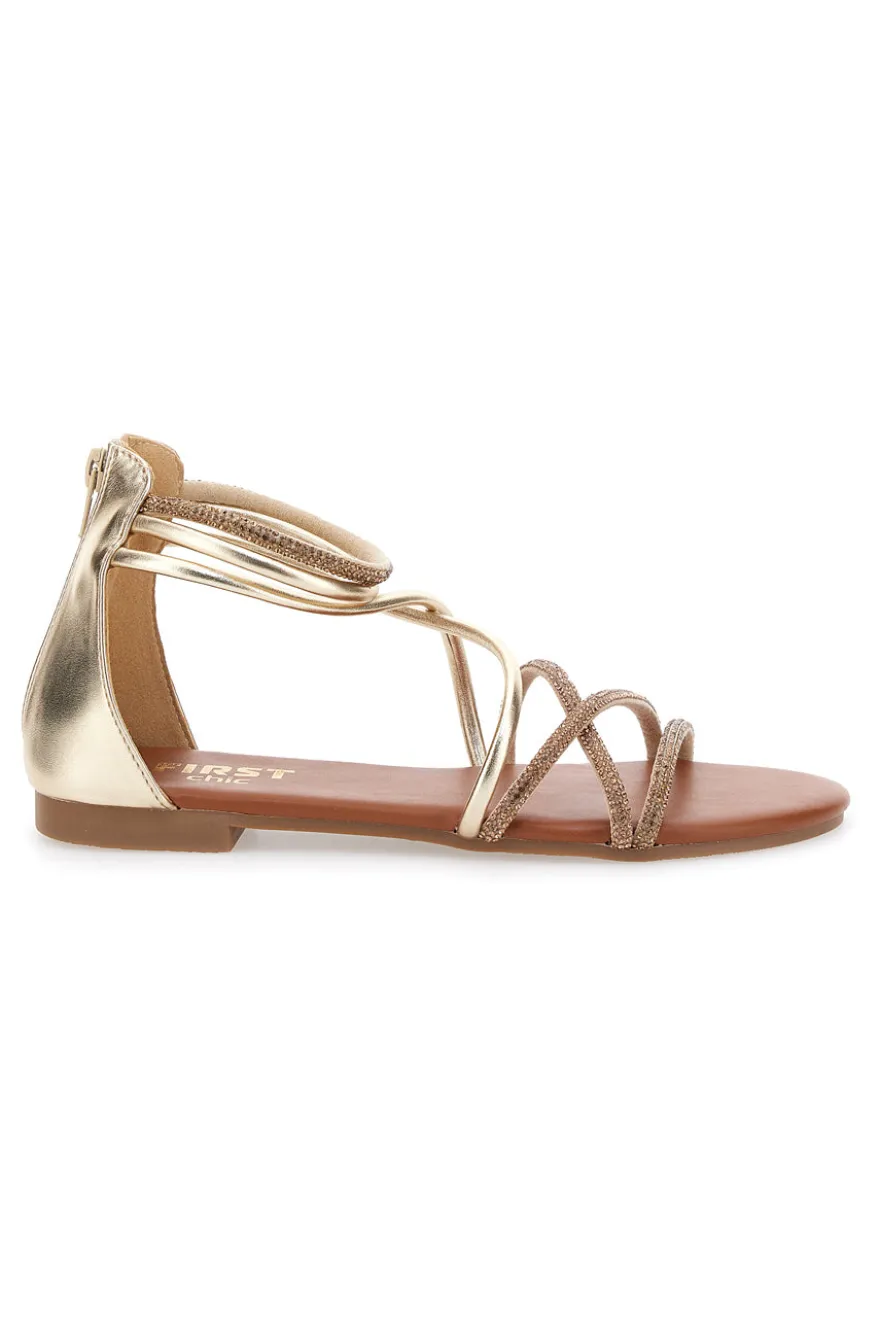 Sandalo basso dorato THE FIRST CHIC 5432