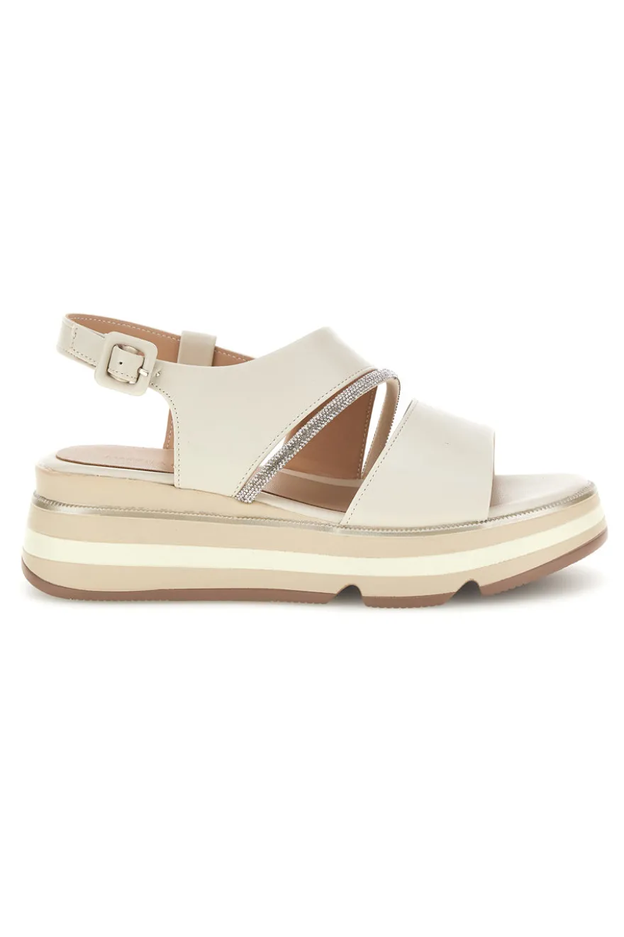 Sandalo beige con cinturino gioiello e chiusura con cinturino Mariella Burani 52193C1580