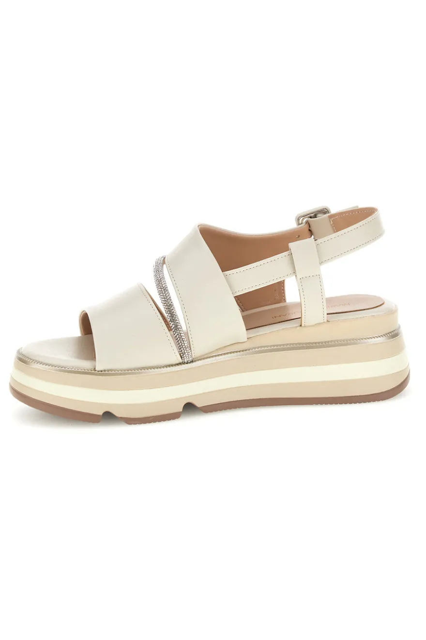 Sandalo beige con cinturino gioiello e chiusura con cinturino Mariella Burani 52193C1580