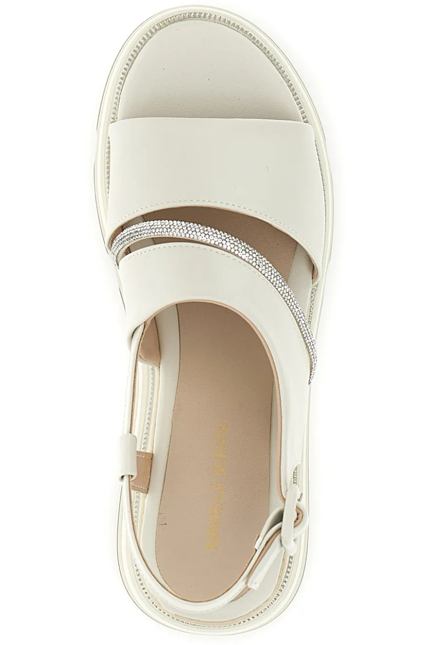 Sandalo beige con cinturino gioiello e chiusura con cinturino Mariella Burani 52193C1580