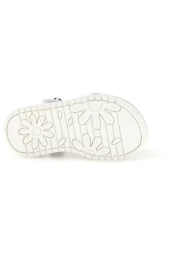 Sandalo Bianco con Applicazione Floreale e Strappo Grazie Girl 15018
