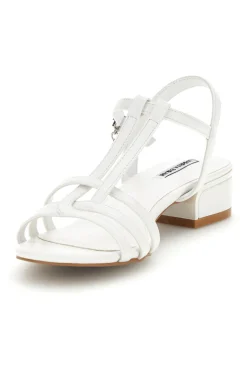 Sandalo bianco con tacco basso Burani 519431346