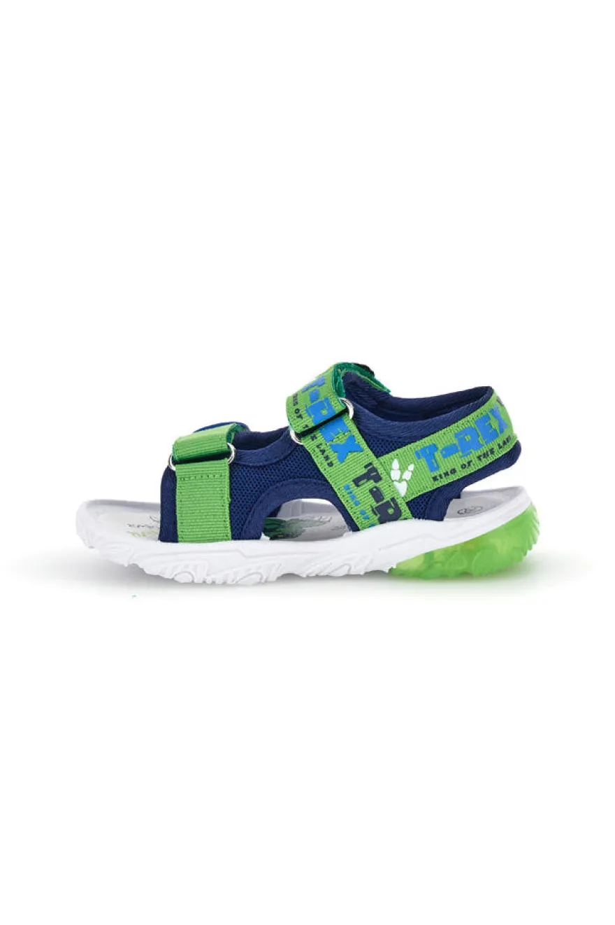 Sandalo blu verde con disegno T-Rex con luci Dinosauro S8020229T10