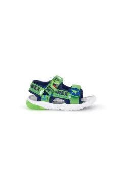 Sandalo blu verde con disegno T-Rex con luci Dinosauro S8020229T10
