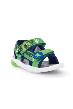 Sandalo blu verde con disegno T-Rex con luci Dinosauro S8020229T10