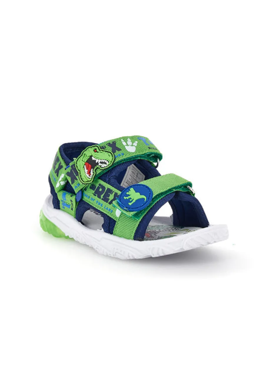Sandalo blu verde con disegno T-Rex con luci Dinosauro S8020229T10