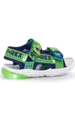 Sandalo blu verde con disegno T-Rex con luci Dinosauro S8020229T10