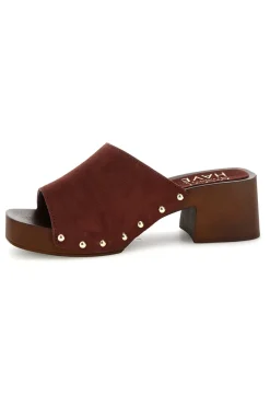 Sandalo bordeaux con tacco e borchie Pittarello Must Have 11934