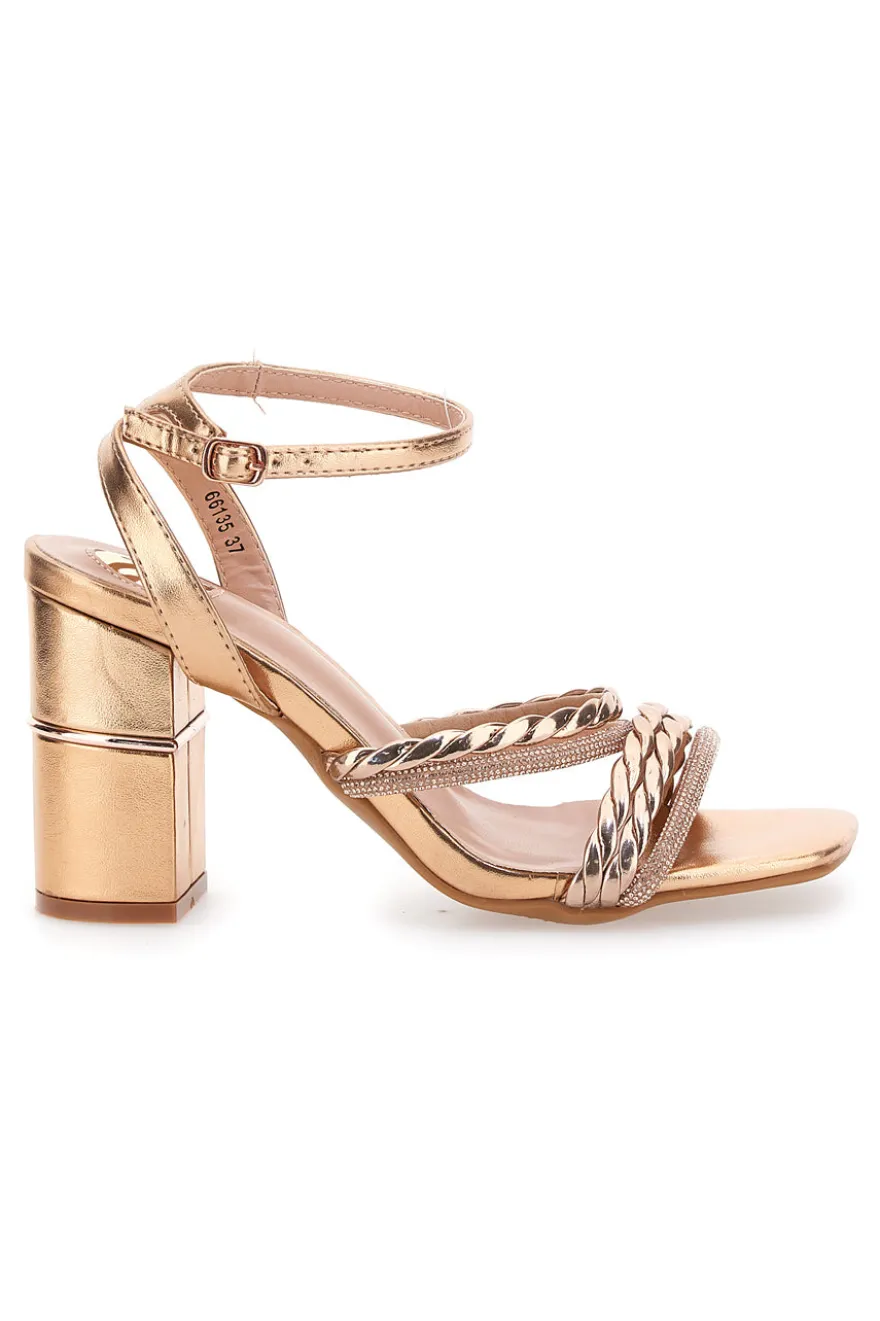 Sandalo Champagne con tacco alto LE HAVRE PARIS 66135