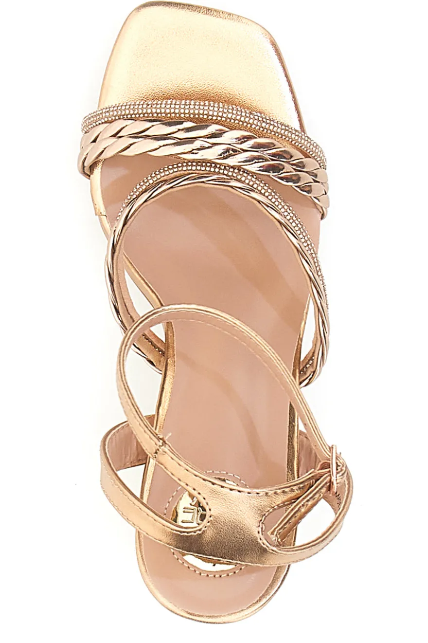 Sandalo Champagne con tacco alto LE HAVRE PARIS 66135