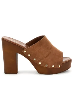 Sandalo marrone con tacco e borchie Pittarello Must Have 11233