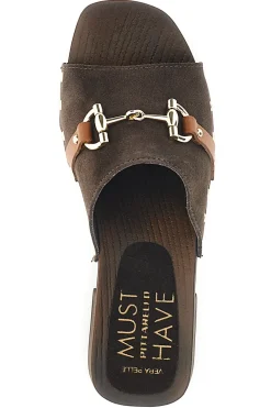 Sandalo marrone in pelle con tacco alto Pittarello Must Have 11934