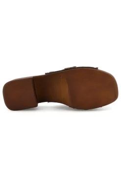 Sandalo marrone in pelle con tacco alto Pittarello Must Have 11934