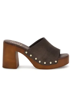 Sandalo marrone in pelle con tacco alto Pittarello Must Have 11934