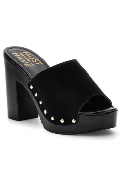 Sandalo nero con tacco e borchie Pittarello Must Have 11233