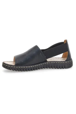 Sandalo nero in pelle con elastici latelali Pittarello Active 2401