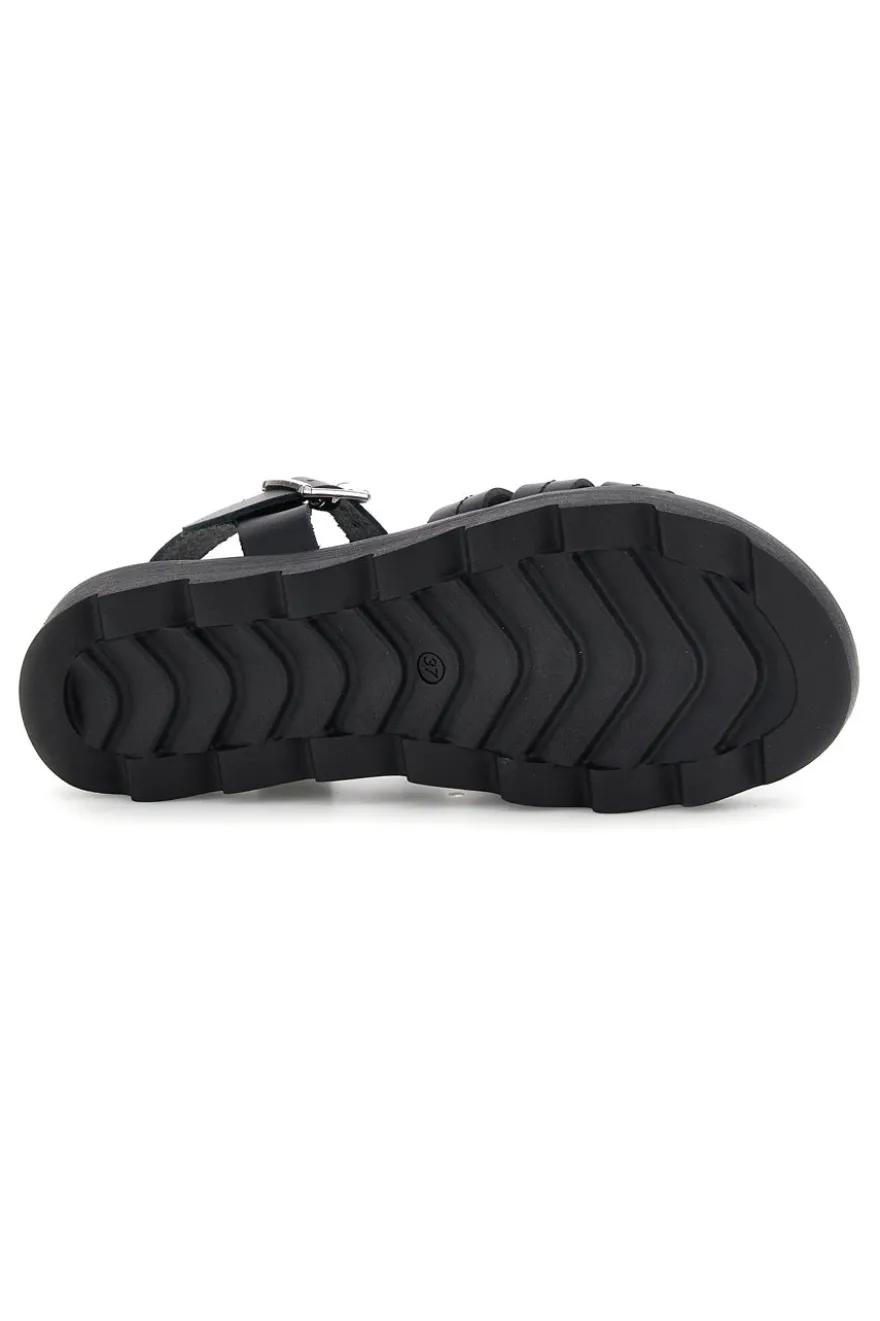 Sandalo nero in pelle con cinturino Pittarello Must Have 11936