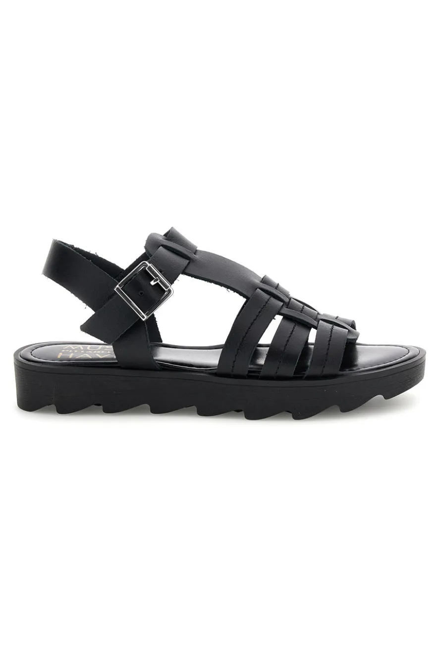 Sandalo nero in pelle con cinturino Pittarello Must Have 11936