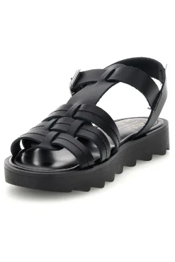 Sandalo nero in pelle con cinturino Pittarello Must Have 11936