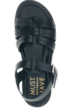 Sandalo nero in pelle con cinturino Pittarello Must Have 11936