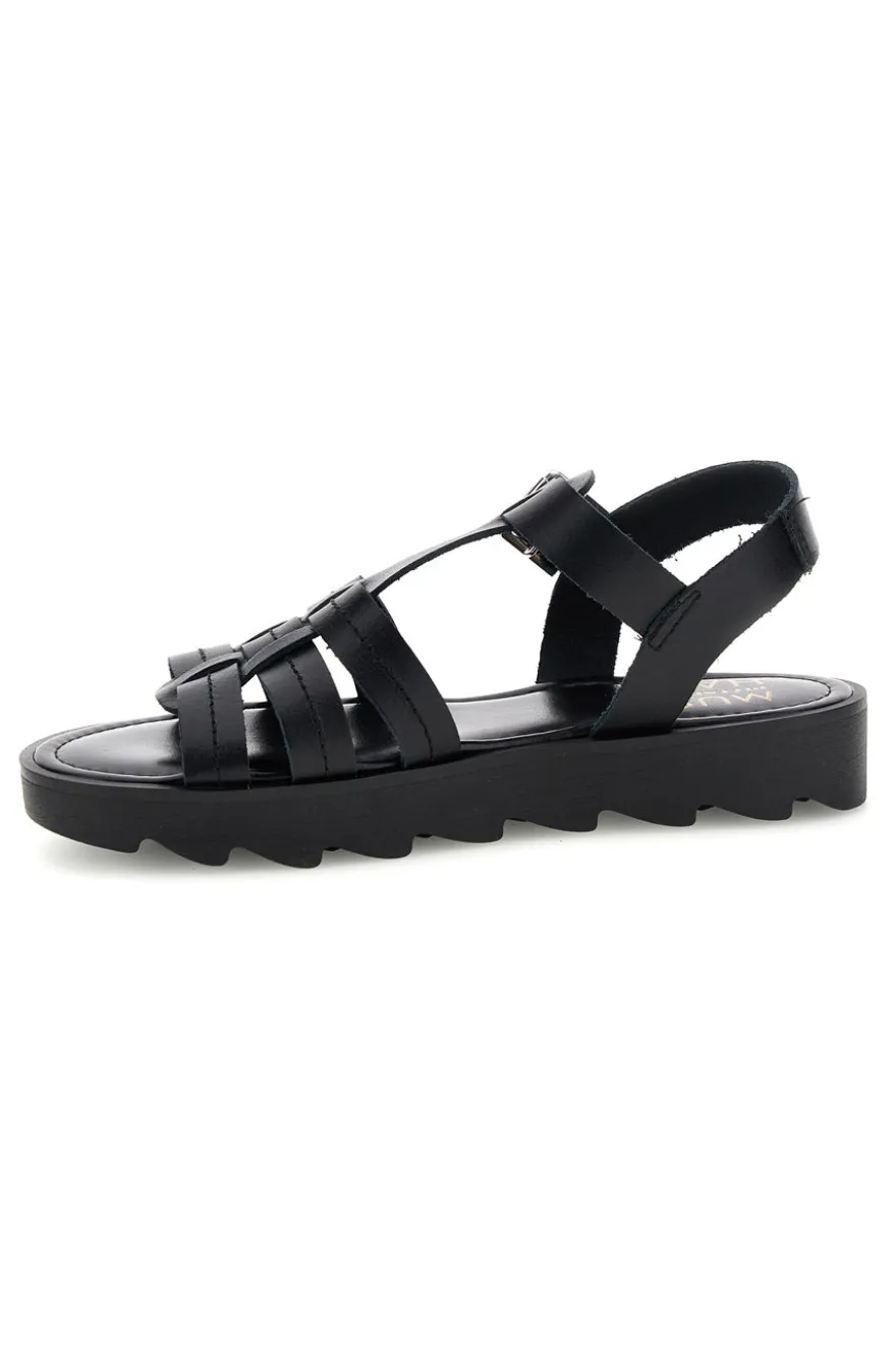 Sandalo nero in pelle con cinturino Pittarello Must Have 11936