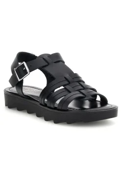 Sandalo nero in pelle con cinturino Pittarello Must Have 11936