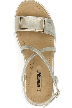 Sandalo oro con cinturino e zeppa ENERGY 494
