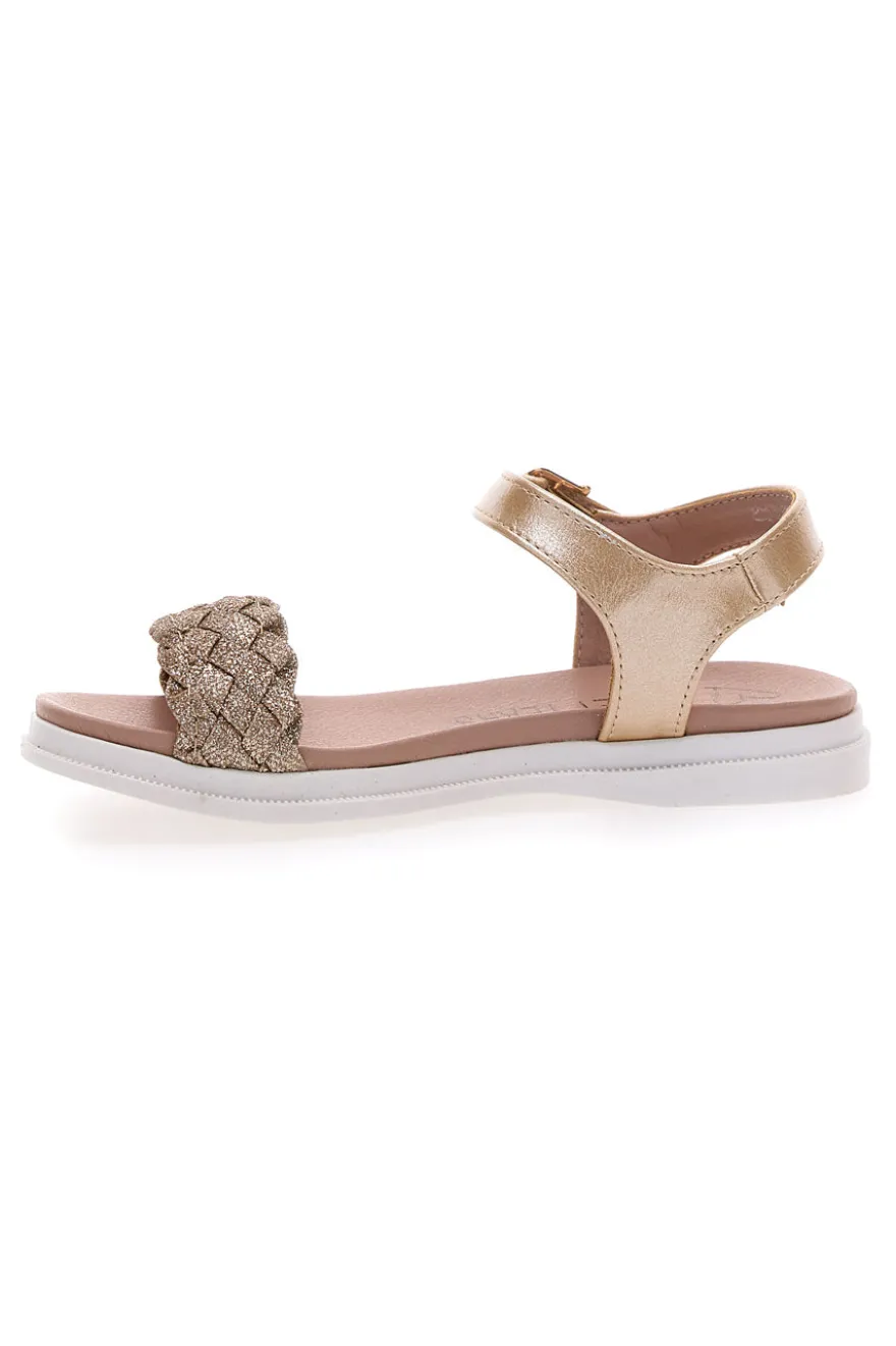 Sandalo oro con intreccio e cinturino SWEET YEARS 0377