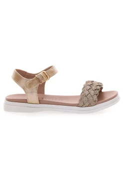 Sandalo oro con intreccio e cinturino SWEET YEARS 0377