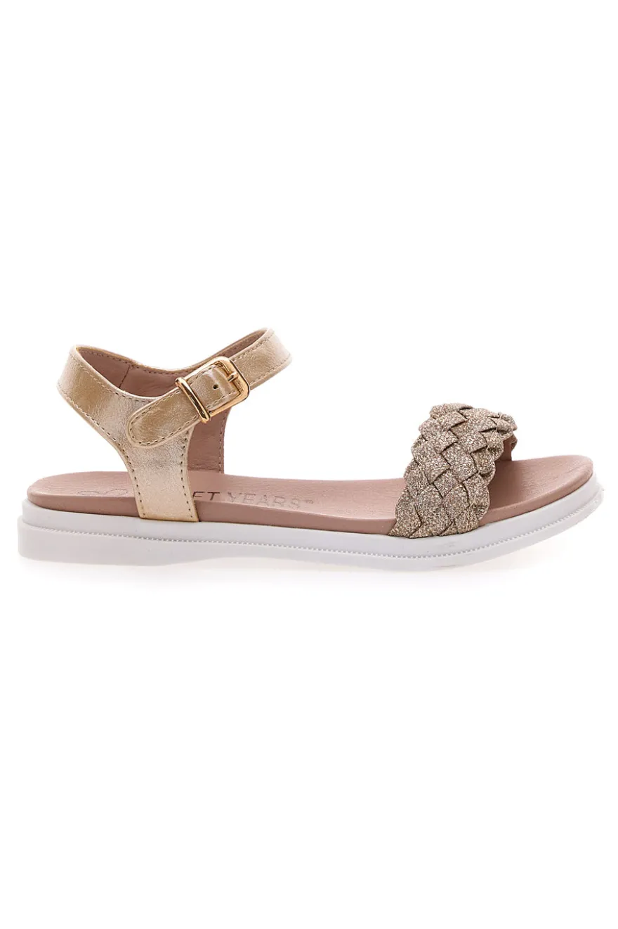 Sandalo oro con intreccio e cinturino SWEET YEARS 0377