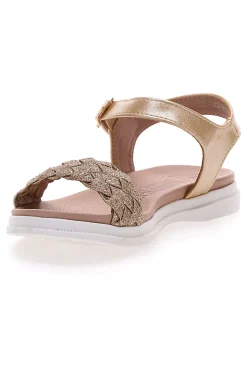 Sandalo oro con intreccio e cinturino SWEET YEARS 0377