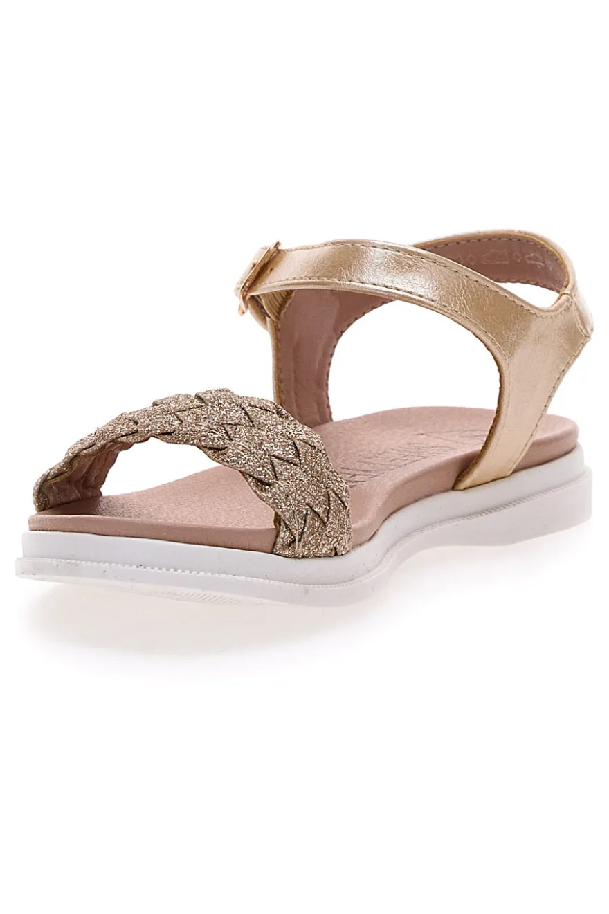 Sandalo oro con intreccio e cinturino SWEET YEARS 0377