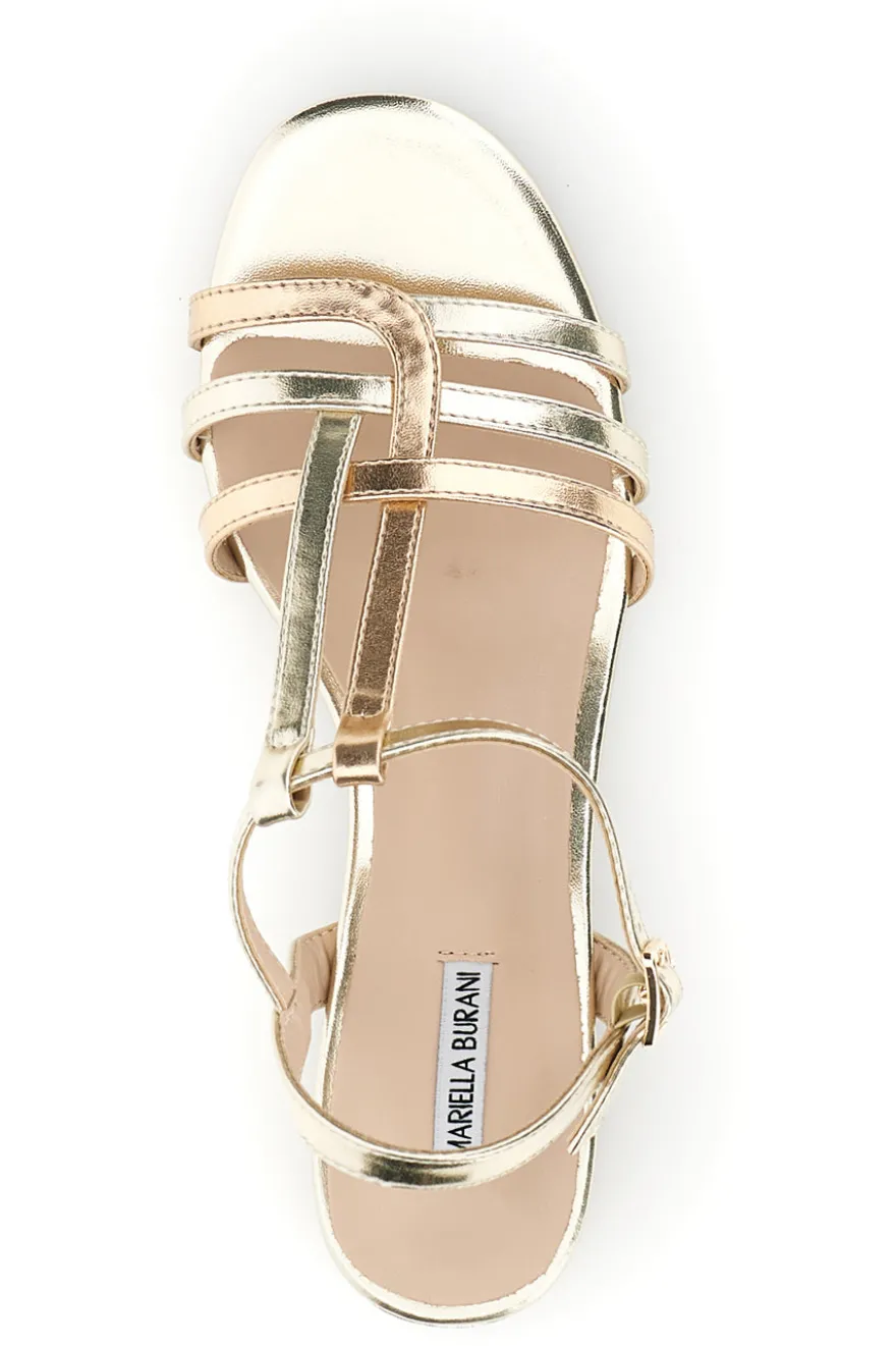 Sandalo oro con tacco basso Burani 519431343